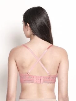 Susie Pale Pink Designer Lace Cup Padded Wired Balconette Bra -Shyaway s047 palepink 5