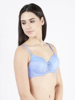 Susie Windsurfer Blue Lace Padded Wired 3/4th Coverage Bra -Shyaway s048 windsurfer 2