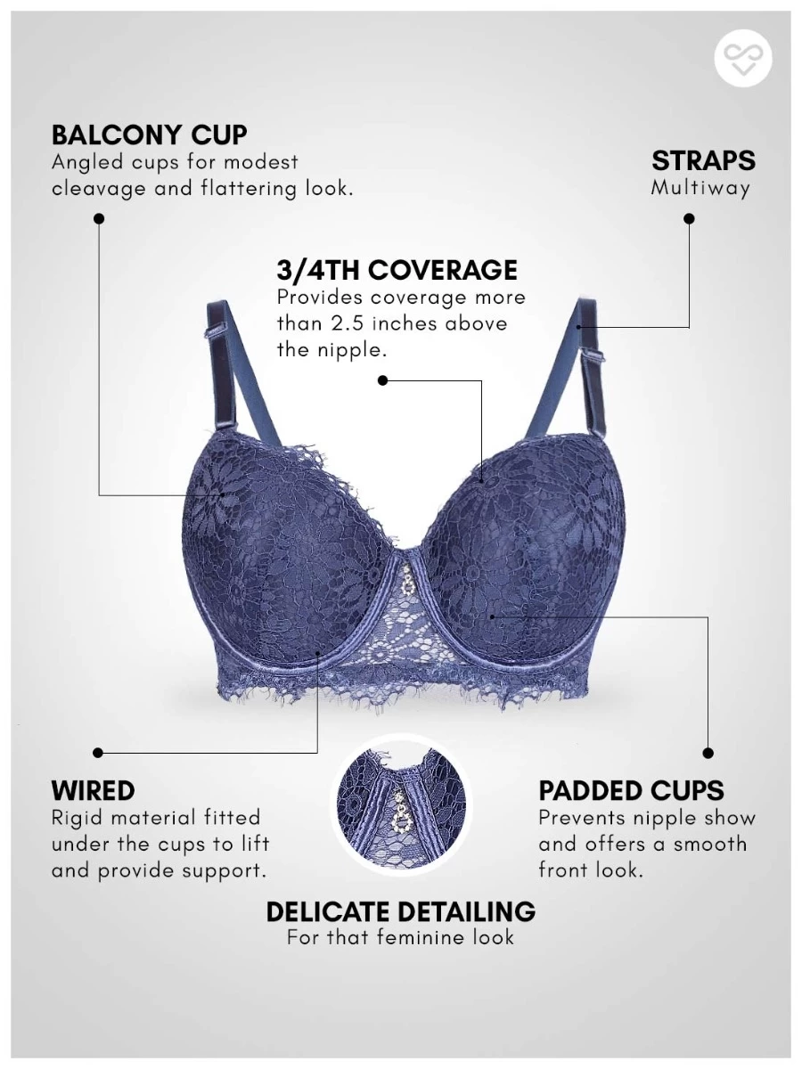 Susie Jacaranda Blue Full Lace Padded Wired Designer Bra 3 Susie Jacaranda Blue Full Lace Padded Wired Designer Bra