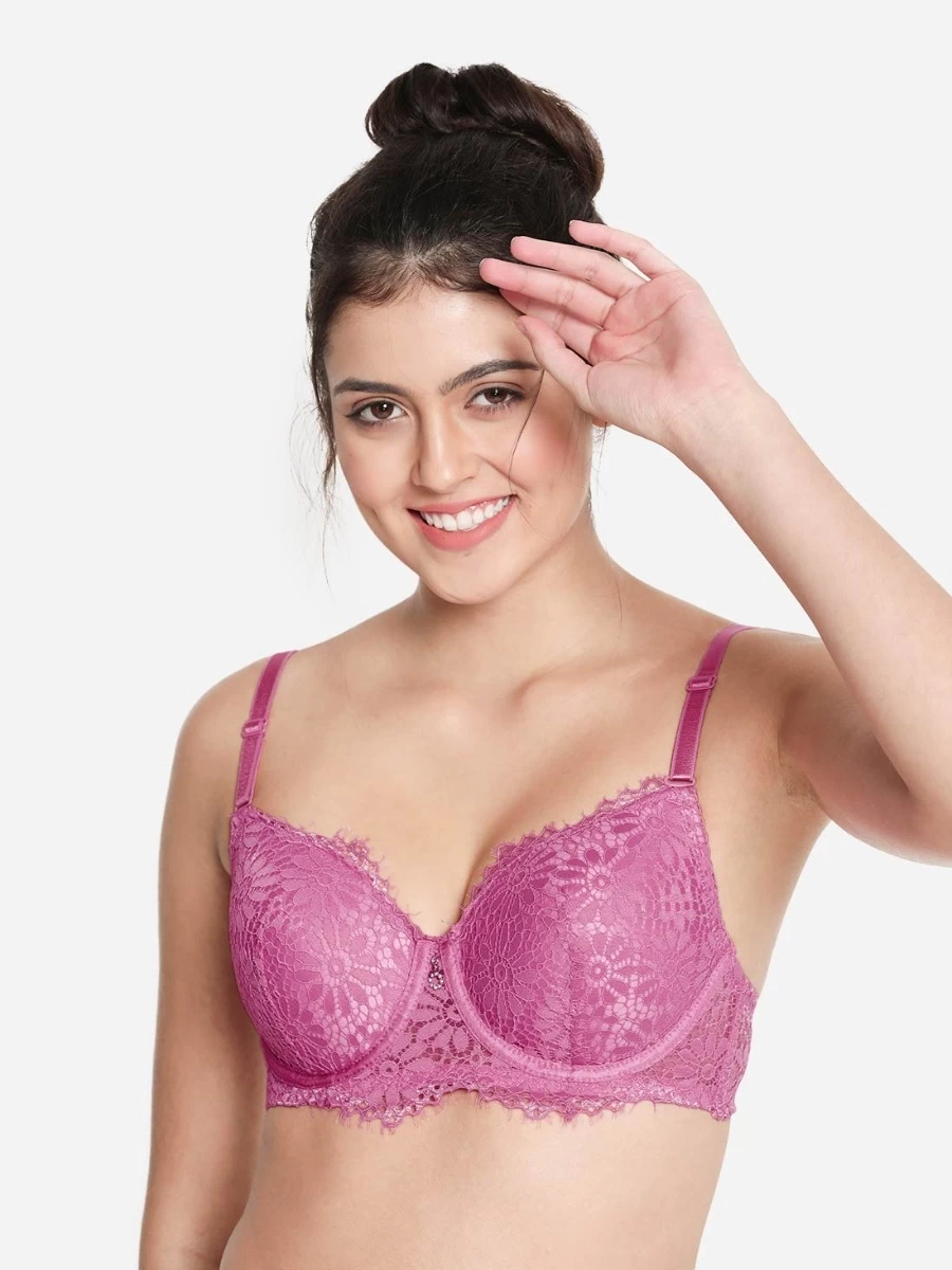 Susie Orchid Purple Full Lace Padded Wired Designer Bra 3 Susie Orchid Purple Full Lace Padded Wired Designer Bra