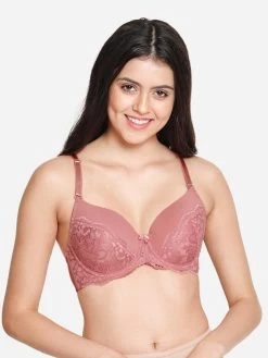 Susie Ballet Pink Half Lace Cup Padded Wired Bra -Shyaway s050 balletpink 1 1