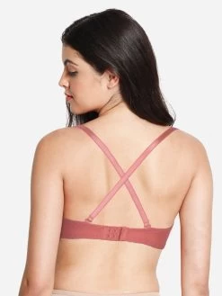 Susie Ballet Pink Half Lace Cup Padded Wired Bra -Shyaway s050 balletpink 5