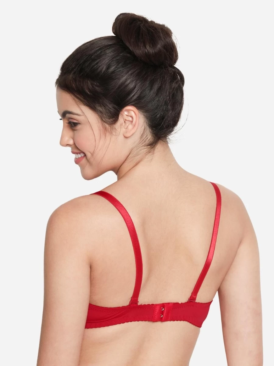 Susie Fiery Red Half Lace Cup Padded Wired Bra 8 Susie Fiery Red Half Lace Cup Padded Wired Bra - Image 6