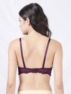 Susie Dark Purple Full Lace Padded Wired 3/4th Coverage Bra 9 Susie Dark Purple Full Lace Padded Wired 3/4th Coverage Bra -Shyaway s051 darkpurple 3