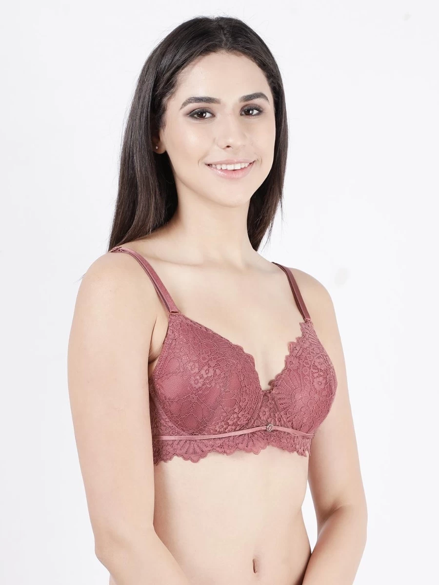 Susie Rose Pink Full Lace Padded Wired 3/4th Coverage Bra 5 Susie Rose Pink Full Lace Padded Wired 3/4th Coverage Bra - Image 3