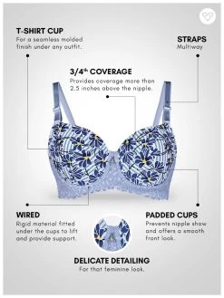 Susie Delicate Blue Casual Padded Wired T-Shirt Bra