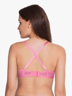 Susie Candy Pink Floral Printed Padded Wired T Shirt Bra -Shyaway s056 candypink 05