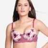 Susie Dusky Orchid Floral Printed Padded Wired T-Shirt Bra