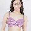 Susie Pastel Lilac Printed Lace Neckline Padded Wired Bra -Shyaway s057 pastellilac 1