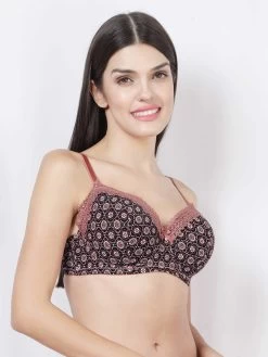 Susie Withered Rose Printed Lace Neckline Padded Wired Bra 10 Susie Withered Rose Printed Lace Neckline Padded Wired Bra -Shyaway s057 witheredrose 2