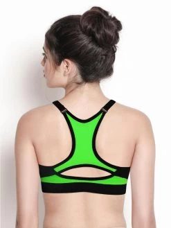 Shyle NeonGreen Zip Front Racerback Sports Bra 7 Shyle NeonGreen Zip Front Racerback Sports Bra -Shyaway s123 green 02