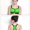 Shyle NeonGreen Zip Front Racerback Sports Bra -Shyaway s123 green