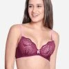 Susie Dark Purple Full Lace Contrast Cup Plunge Bra 1 Susie Dark Purple Full Lace Contrast Cup Plunge Bra -Shyaway s14025 darkpurple 01