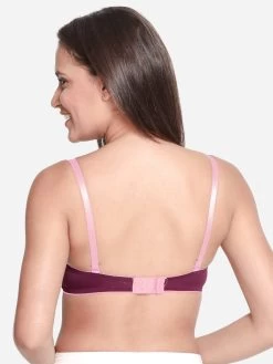 Susie Dark Purple Full Lace Contrast Cup Plunge Bra -Shyaway s14025 darkpurple 04