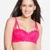 Susie Fandango Pink Padded Wired Full Lace Balconette Bra -Shyaway s17014 fandangopink 01