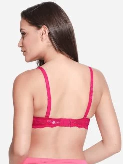 Susie Fandango Pink Padded Wired Full Lace Balconette Bra -Shyaway s17014 fandangopink 04