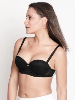 Susie Black Beauty Padded Wired Balconette Designer Bra -Shyaway s17054 blackbeauty 02 1