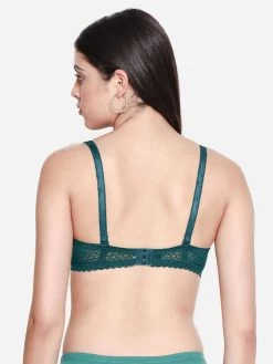 Susie Deep Green Padded Wired Balconette Designer Bra -Shyaway s17054 deeplagoon 04
