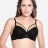 Susie Black Beauty Padded Wired Strappy Neckline Lace Bra