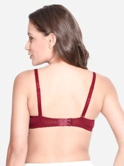Susie Sangria Red Padded Wired Lace Strap Designer Plunge Bra 13 Susie Sangria Red Padded Wired Lace Strap Designer Plunge Bra -Shyaway s19032 sangriared 04