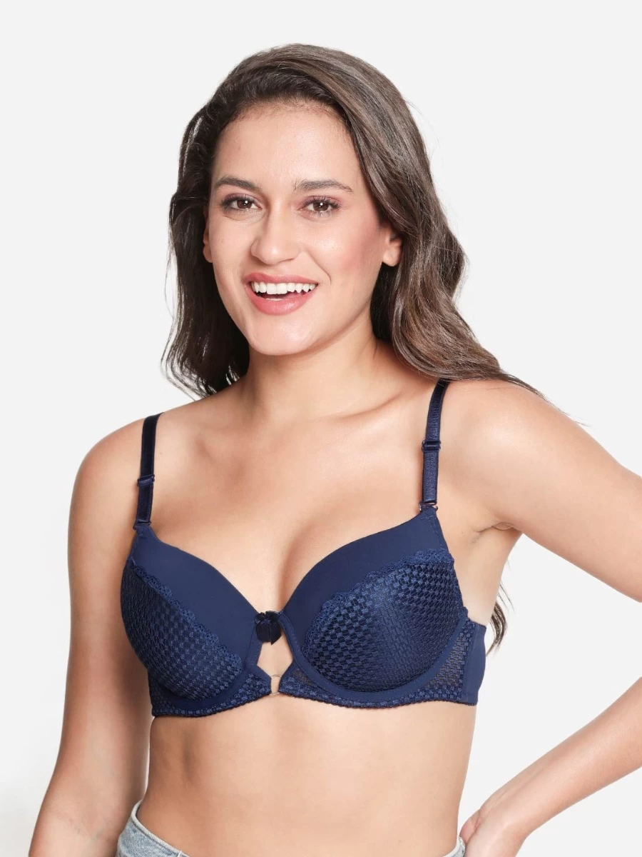 Susie Ocean Blue Padded Wired Designer Lace Bra 9 Susie Ocean Blue Padded Wired Designer Lace Bra - Image 7