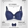 Susie Ocean Blue Padded Wired Designer Lace Bra