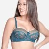 Susie Cobalt Blue Lace Overlay Balconette Bra