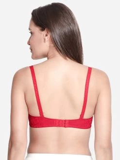 Susie Hot Red Lace Overlay Balconette Bra -Shyaway s22004 hotred 04