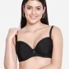 Susie Black Wired Demi Coverage Sexy Pushup Bra -Shyaway s2258 blackbeauty 01