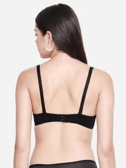 Susie Black Wired Demi Coverage Sexy Pushup Bra -Shyaway s2258 blackbeauty 04