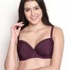 Susie Dark Purple Wired Demi Coverage Sexy Pushup Bra