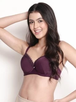 Susie Dark Purple Wired Demi Coverage Sexy Pushup Bra 9 Susie Dark Purple Wired Demi Coverage Sexy Pushup Bra -Shyaway s2258 darkpurple 02