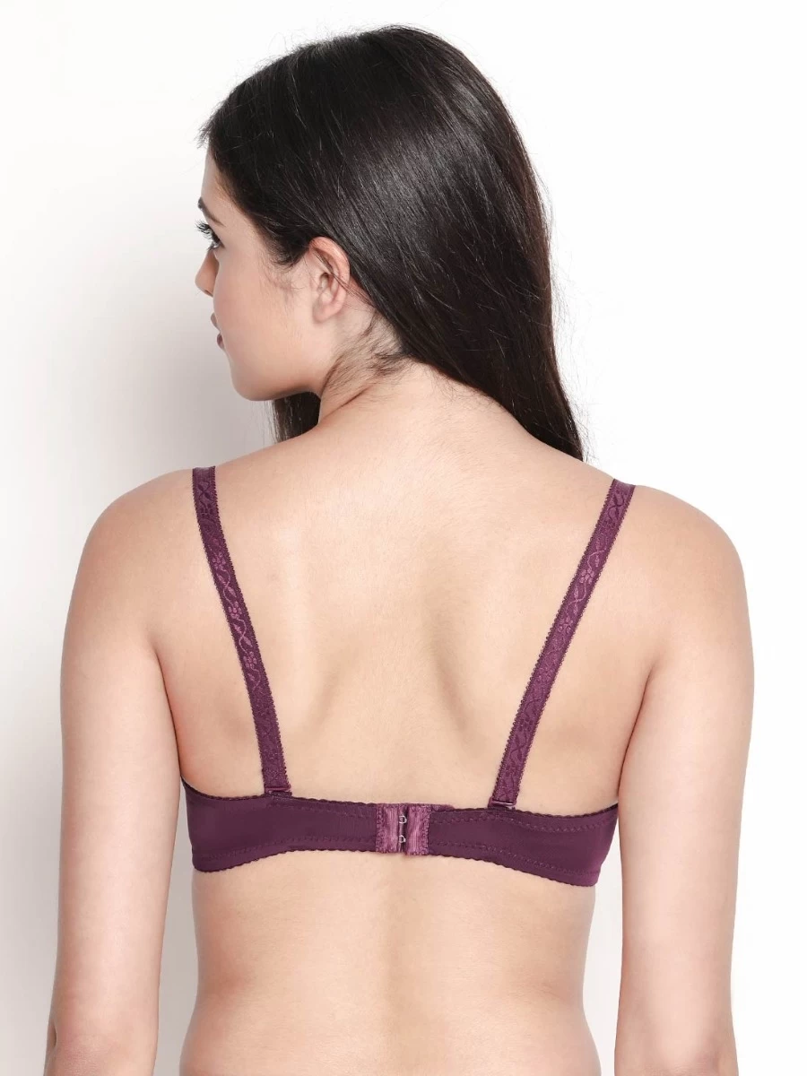 Susie Dark Purple Wired Demi Coverage Sexy Pushup Bra 7 Susie Dark Purple Wired Demi Coverage Sexy Pushup Bra - Image 5