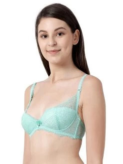 Susie Mint Green Lace Embellished Lightly Padded Balconette Bra -Shyaway s23031 mintgreen 02