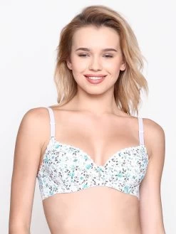 Susie Sky Blue Rose Flower Print Padded Everyday Bra