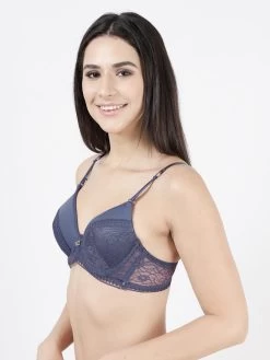Susie Deja Vu Blue Lace Fancy Strap Wired Bra -Shyaway s51007 dejavublue 2