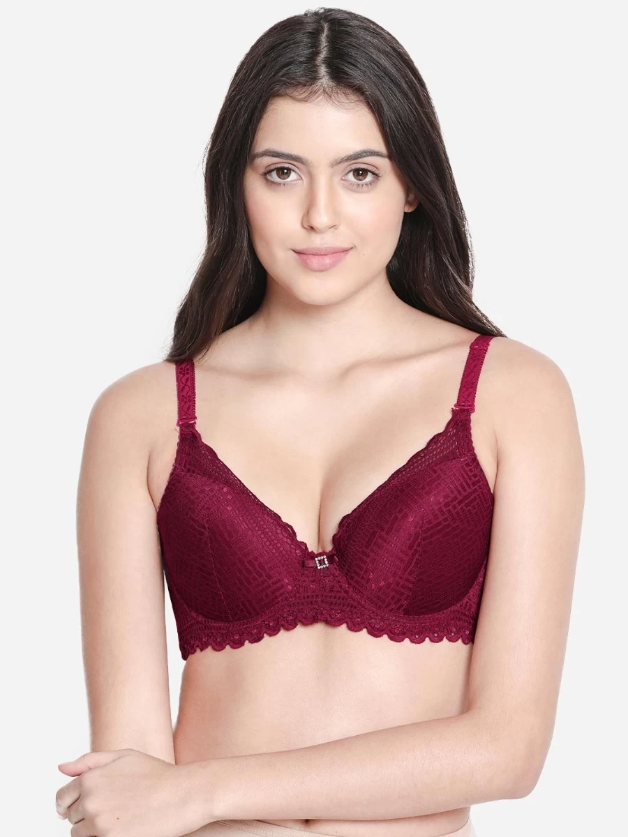 Susie Sangria Red Padded Wired 3/4th Coverage Full Lace Bra 4 Susie Sangria Red Padded Wired 3/4th Coverage Full Lace Bra - Image 2