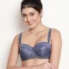 Susie Jacaranda Blue Half Lace Cup Padded Wired Balconette Bra -Shyaway s51129 jacarandablue 1