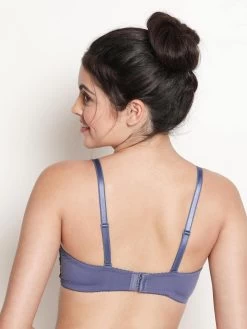 Susie Jacaranda Blue Half Lace Cup Padded Wired Balconette Bra -Shyaway s51129 jacarandablue 4