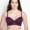 Susie Dark Purple Padded Wired Demi Coverage Pushup Bra