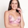 Susie Ballet Pink Floral Printed Padded Wired Bottom Lace Bra -Shyaway s61011 balletslipper 1 1
