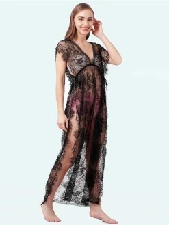 Shyle Black Lace Side Knot Sexy Babydoll 9 Shyle Black Lace Side Knot Sexy Babydoll -Shyaway sb0082 black 2