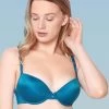 Susie LUSH Cerulean Blue Push Up Bra With Back Adjustable Strap -Shyaway sc062 ceruleanblue 1