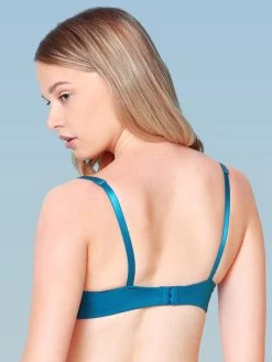 Susie LUSH Cerulean Blue Push Up Bra With Back Adjustable Strap -Shyaway sc062 ceruleanblue 4