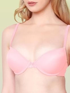 Susie LUSH Pink Push Up Bra With Back Adjustable Strap -Shyaway sc064 pink 4
