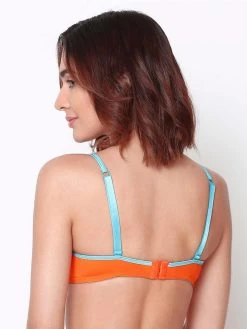 Susie CANDY Orange Blue Push Up Bra With Plunging Neckline -Shyaway sc073 orangeblue 02