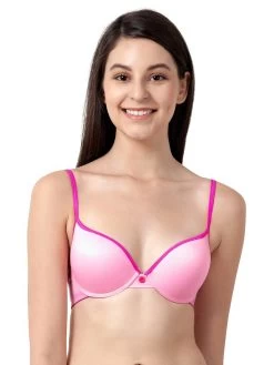 Susie CANDY Baby Pink Push Up Bra With Plunging Neckline