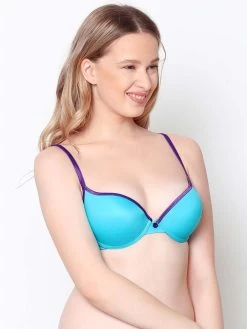 Susie CANDY Blue Violet Push Up Bra With Plunging Neckline -Shyaway sc076 blueviolet 4 1