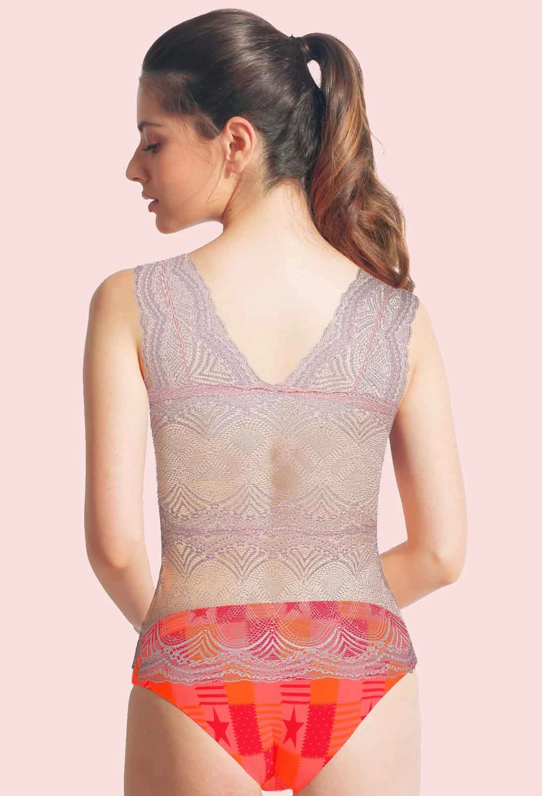 SHYLE BABY PINK PLUNGE FULL LACE SEXY CAMISOLE 4 SHYLE BABY PINK PLUNGE FULL LACE SEXY CAMISOLE - Image 2