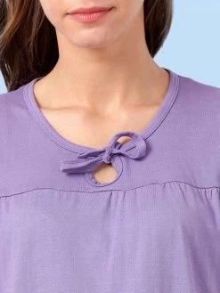 Shyaway Lilac Purple Solid Sleeveless Nightwear Capri Set -Shyaway shycp002 pastellilac 7